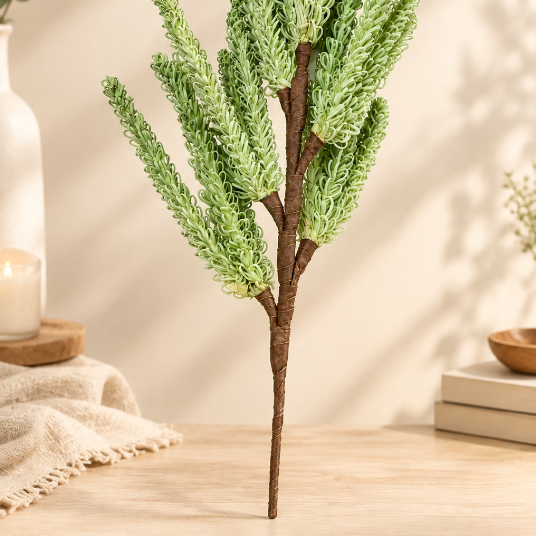 Meadow Mist Green Pampas Reed Stem | Diwali Decor