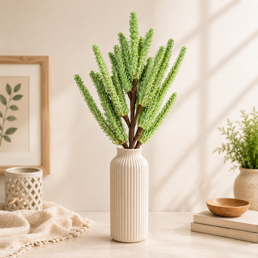 Meadow Mist Green Pampas Reed Stem | Diwali Decor