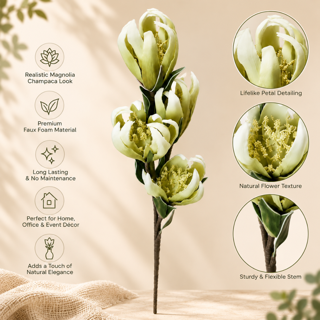Verdant Champaca Magnolia Artificial Flower | Diwali Decor