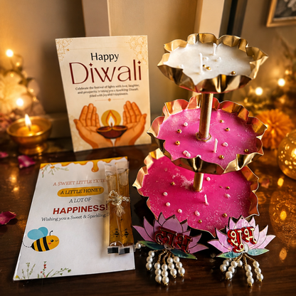 Triveni Glow 3-Tier Urli Diwali Hamper – Elegant Festive Gift