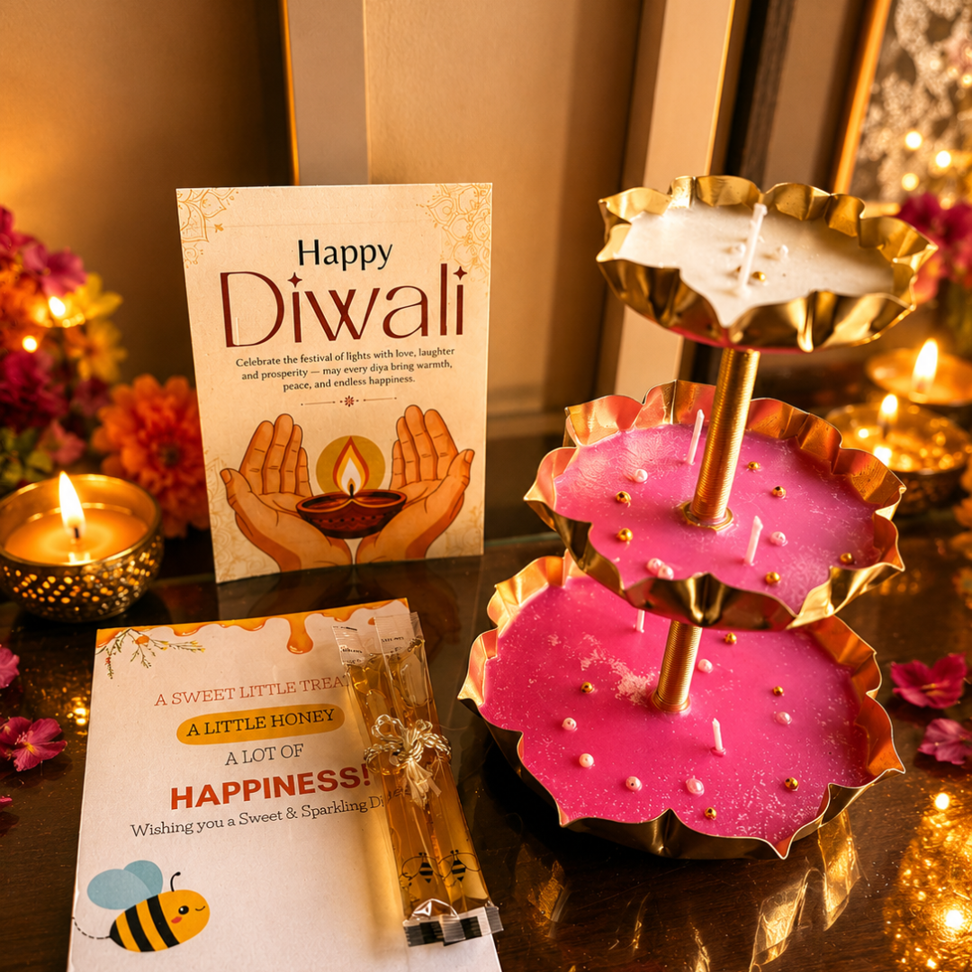 Triveni Glow 3-Tier Urli Diwali Hamper – Elegant Festive Gift