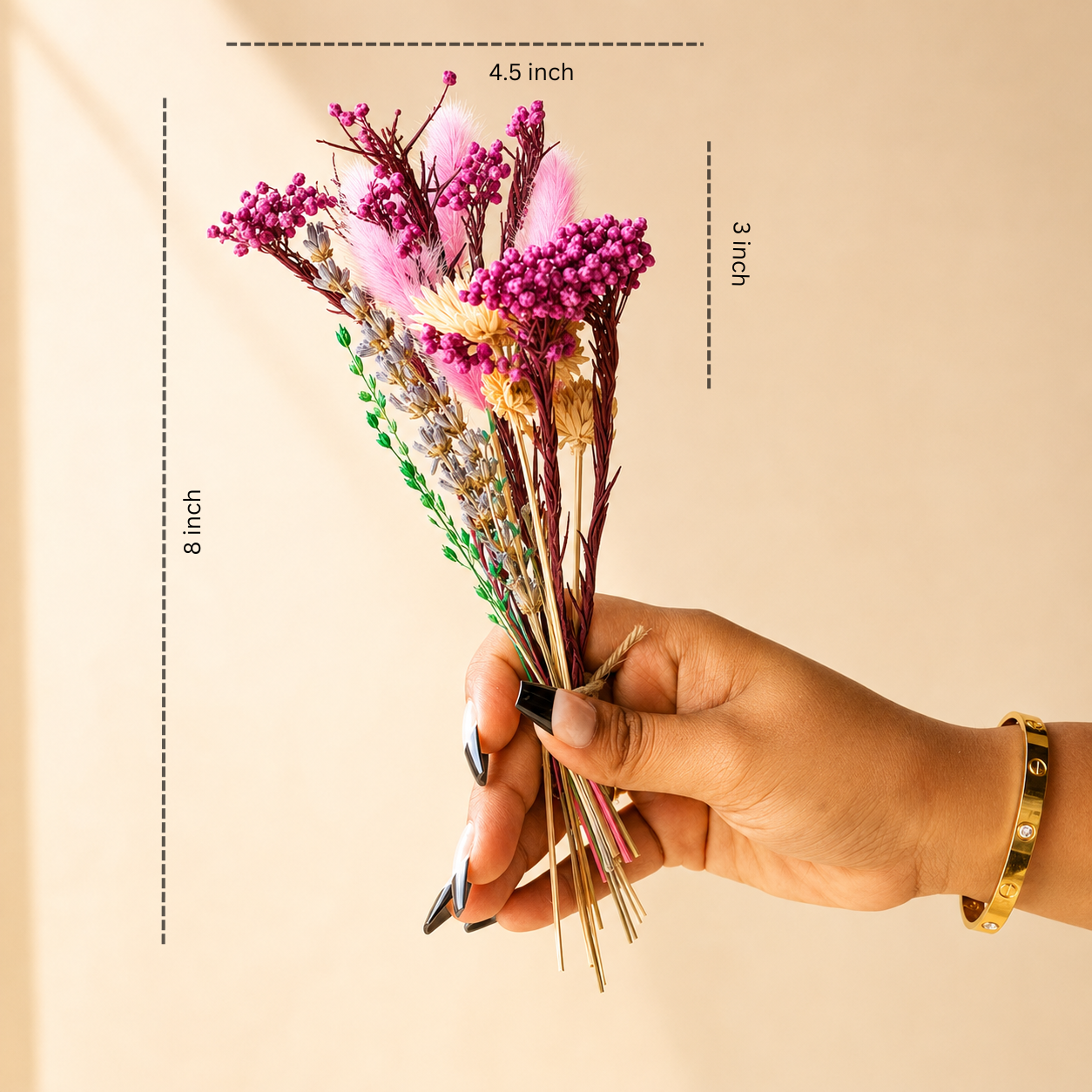 Blush Bloom Pink Vase with Dried Flowers | Decorative Home Décor Vase
