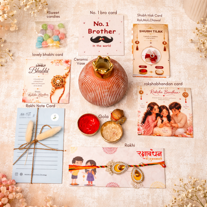 Artecasa Pink Pomegranate Rakhi Gift Hamper | Premium Bhai Bhabhi Raksha Bandhan Gift Hamper with Decorative Vase, Rakhi Set & Festive EssentialsArtecasa Pink Pomegranate Rakhi Gift Hamper | Premium Bhai Bhabhi Raksha Bandhan Gift Hamper