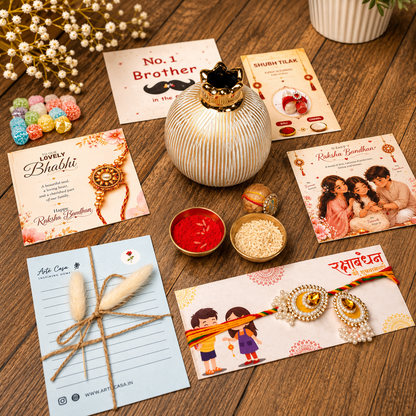 Artecasa Ivory Pomegranate Rakhi Gift Hamper for Bhai Bhabhi | Premium Raksha Bandhan Gift Box