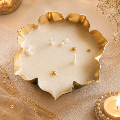 Triple Radiance 3-Tier Urli Candle | Pearl Detail Festive Candle