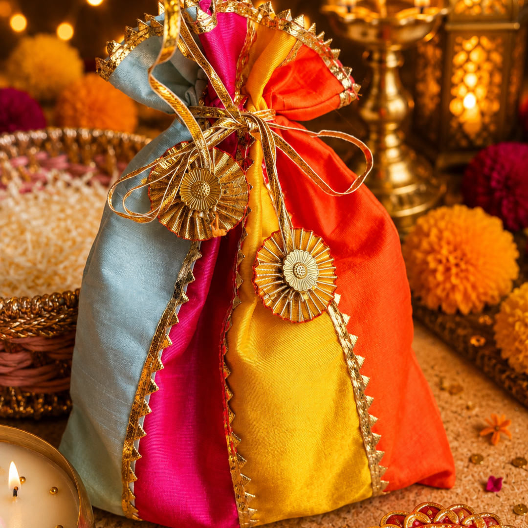 Gulab Glow Pink Festive Gift Basket | Urli Soy Wax Candle & Diwali Décor Hamper