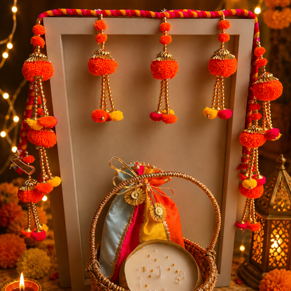 Gulab Glow Pink Festive Gift Basket | Urli Soy Wax Candle & Diwali Décor Hamper