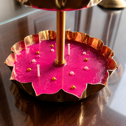 Triple Radiance 3-Tier Urli Candle | Pearl Detail Festive Candle