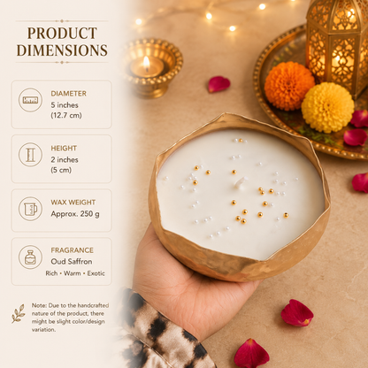 Ripple Glow Wavy Urli Candle | Oudh Saffron Diwali Candle