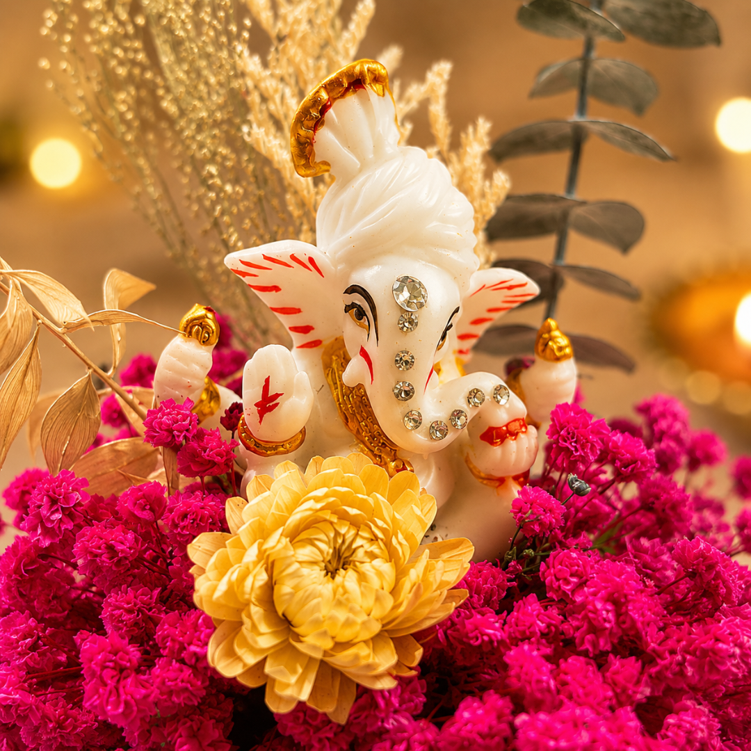 Divine Ganesha Blessings Decorative Dome | Elegant Festive Home Décor