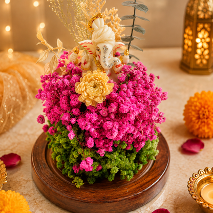 Divine Ganesha Blessings Decorative Dome | Elegant Festive Home Décor