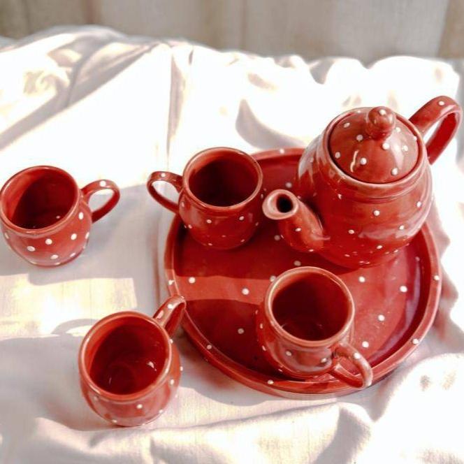 Radiant Red polka Tea arrangement