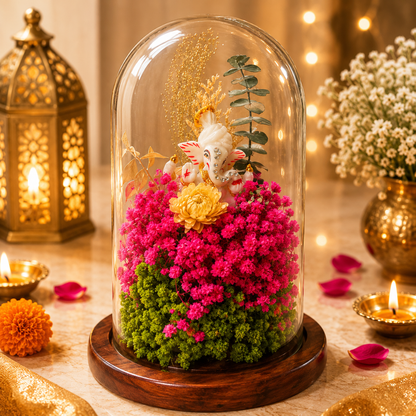 Divine Ganesha Blessings Decorative Dome | Elegant Festive Home Décor