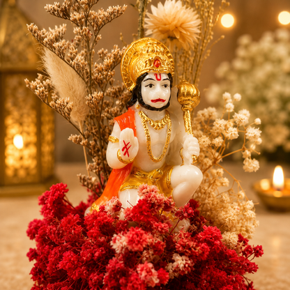 Hanuman Blessings Sacred Decorative Dome | Hanuman Ji Red Dome