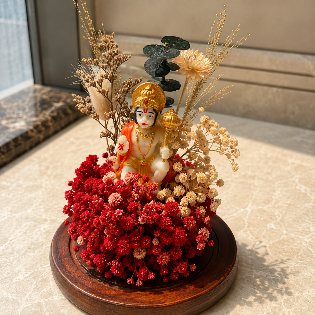 Hanuman Blessings Sacred Decorative Dome | Hanuman Ji Red Dome