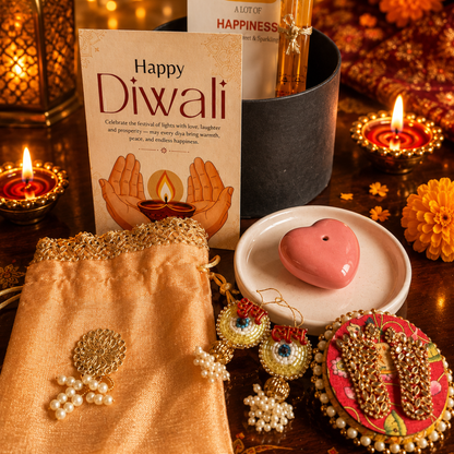 Midnight Heart Agarbatti Gift Box | Diwali Gift Hamper with Shubh Labh & Mata Laxmi Charan