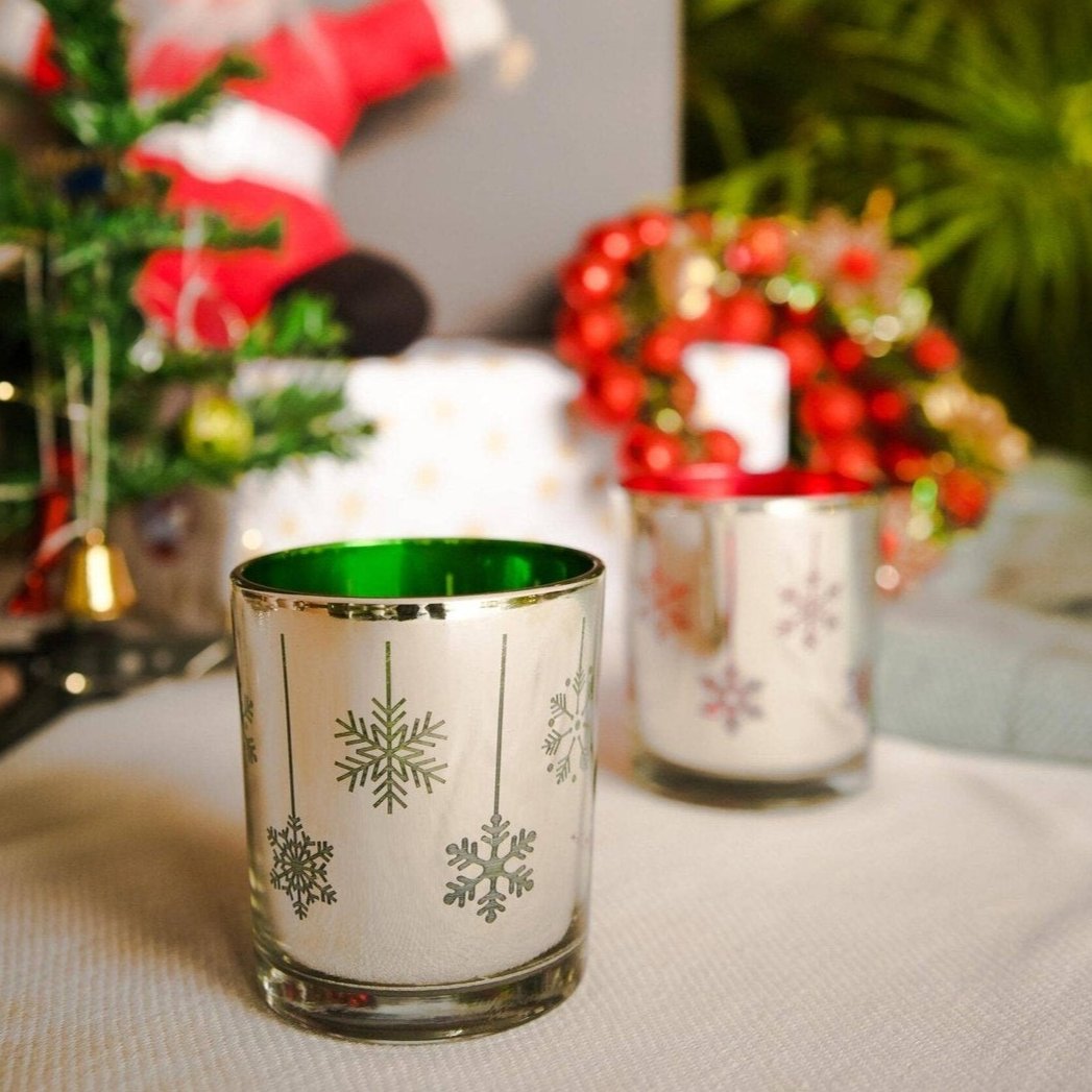Mercury snow flakes Tea light candle holder set of 2 - https://artecasa.in/