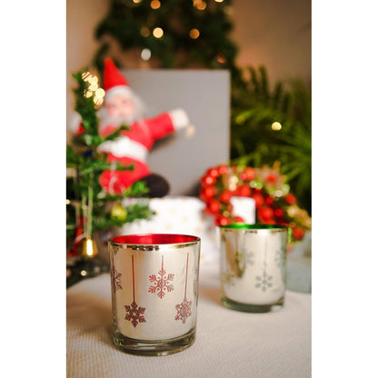 Mercury snow flakes Tea light candle holder set of 2 - https://artecasa.in/