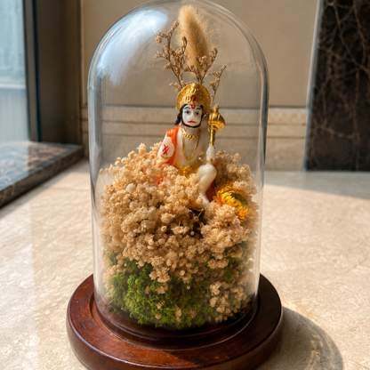 Divine Hanuman Green & White Decorative Showpiece | Hanuman Ji Dome