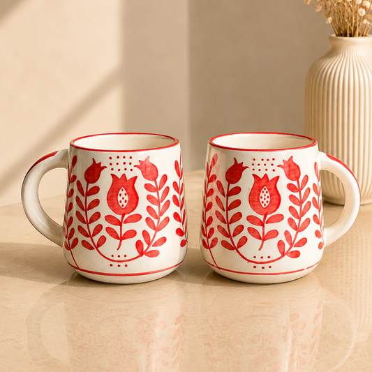 Festive Chai & Glow Mug Gift Box | 2 Mugs & Matka Soy Wax Candle - https://artecasa.in/