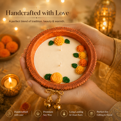 Earth Ember Terracotta Candle | Sandalwood Soy Wax Diwali Candle