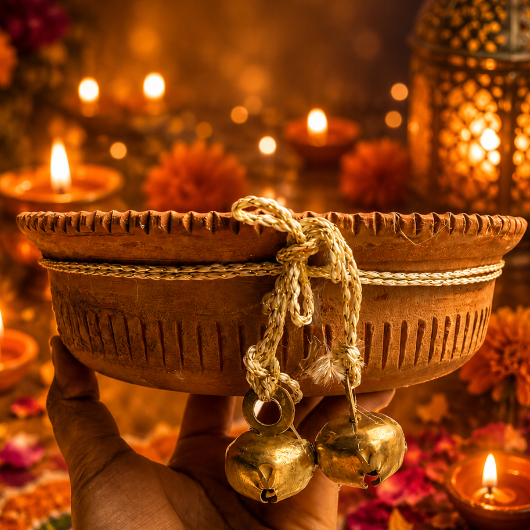 Earth Ember Terracotta Candle | Sandalwood Soy Wax Diwali Candle