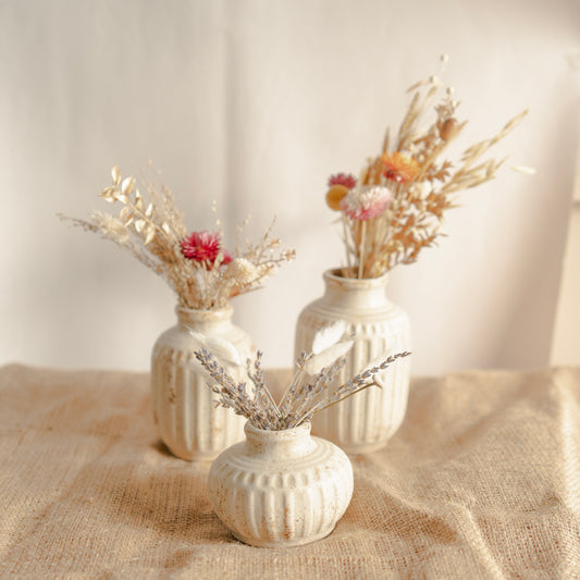 The Rustic Pottery family-Set of 3 with bunch