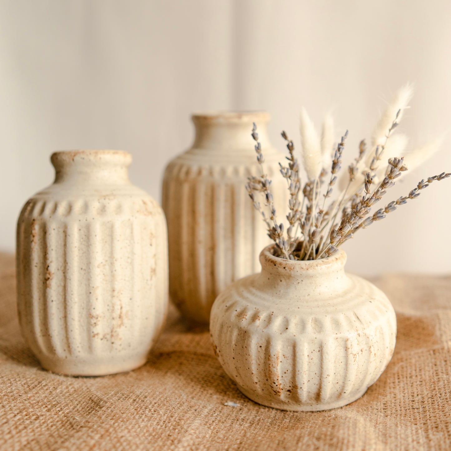 Rustic bloom vase with bunch
