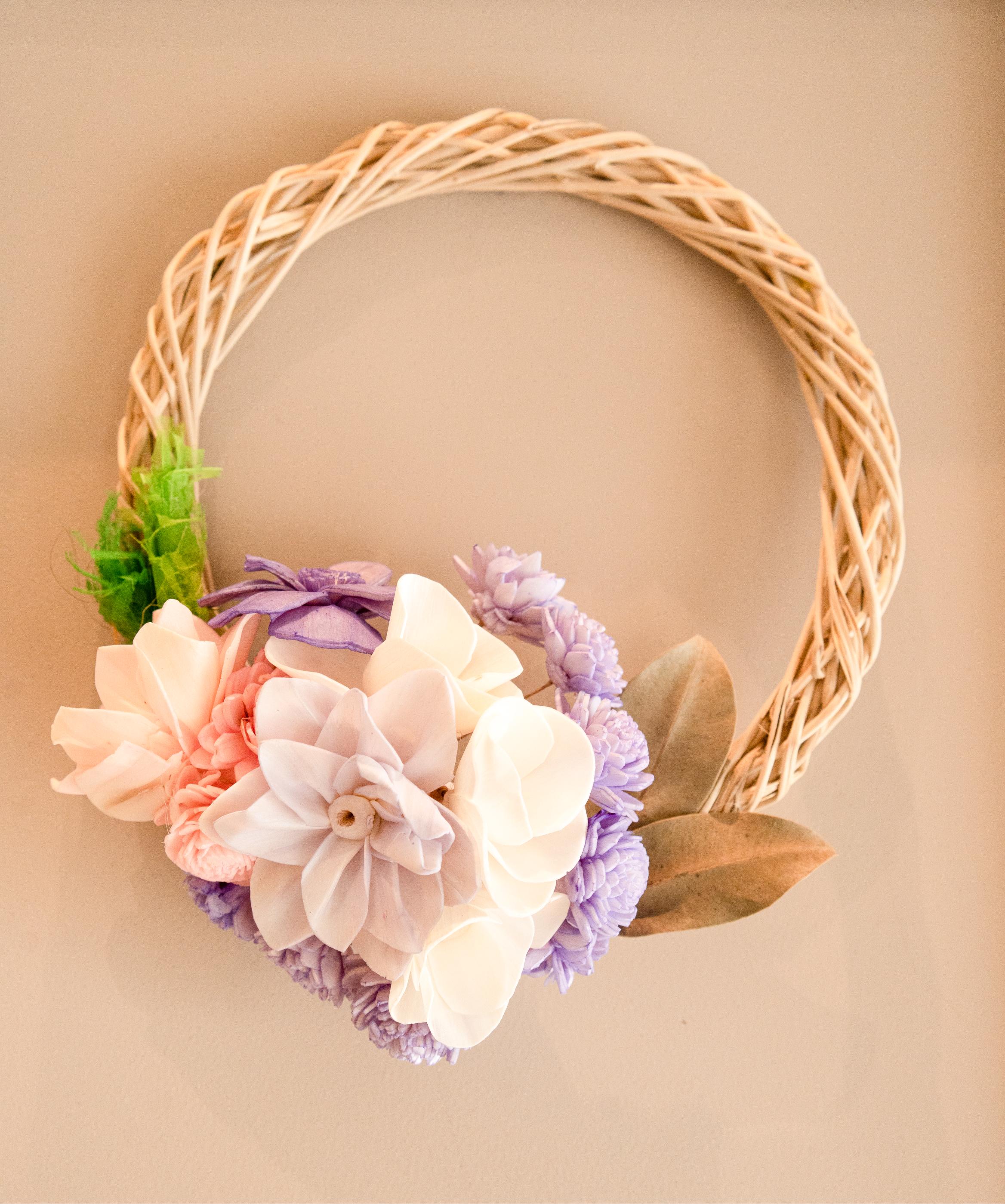 Dried flower wreath