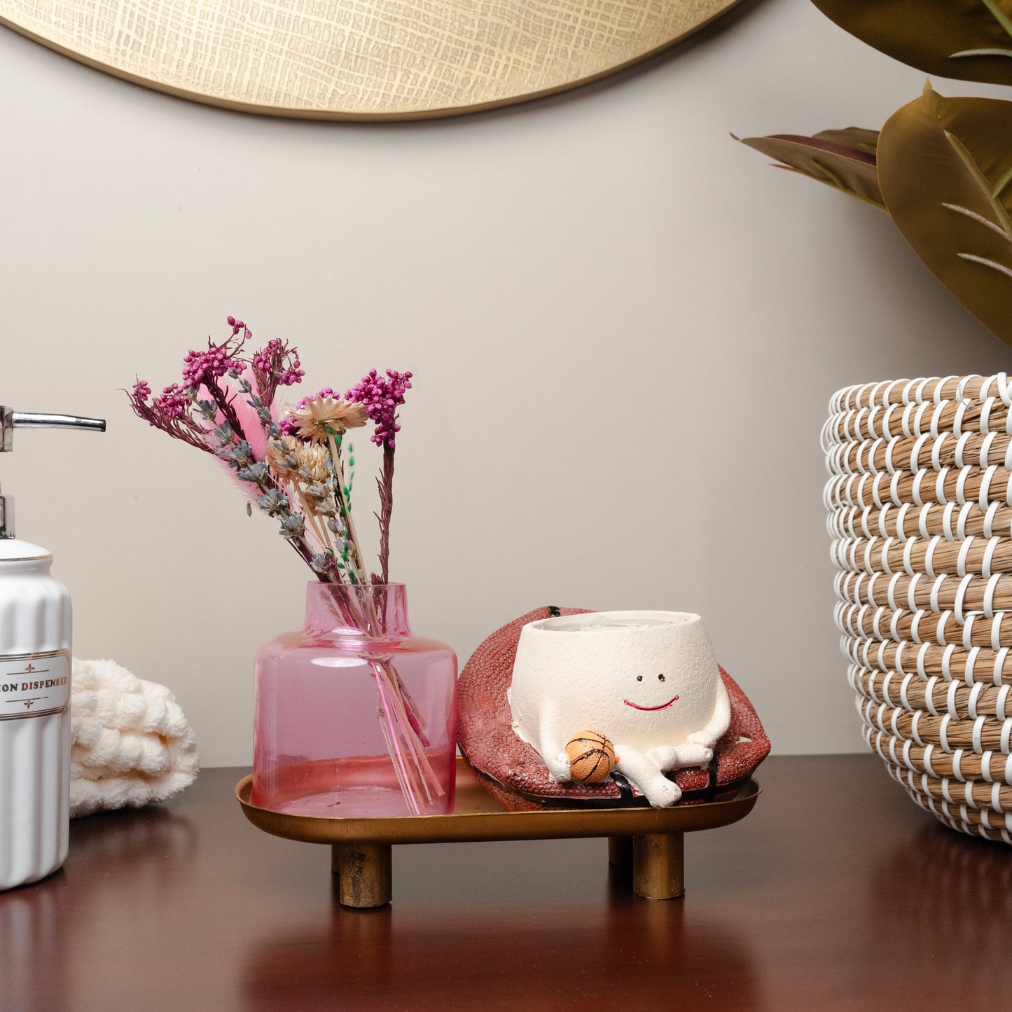 Blush Aroma Diffuser Garden | Reed Diffuser Gift Set with Dried Flowers