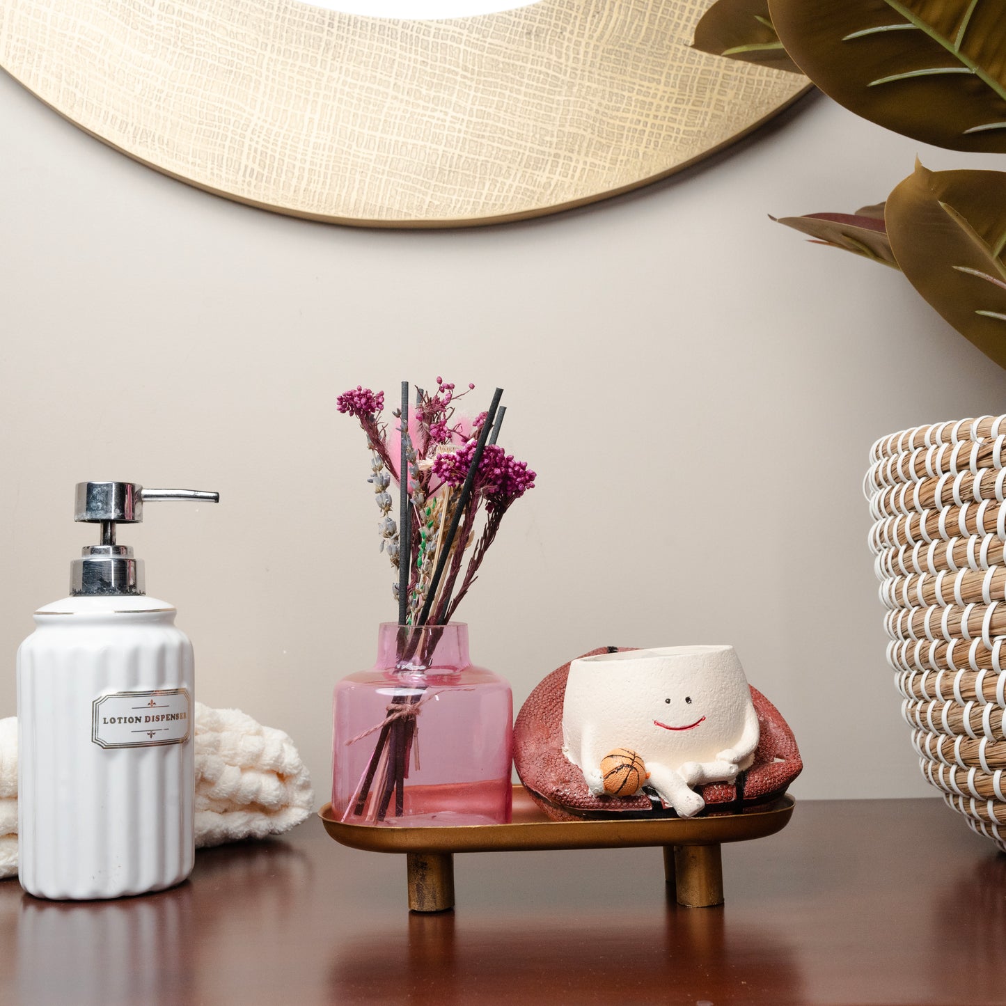 Blush Aroma Diffuser Garden | Reed Diffuser Gift Set with Dried Flowers