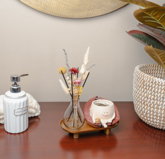 Crystal Aroma Garden Reed Diffuser Set | Home Fragrance & Dried Flowers