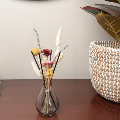 Crystal Aroma Garden Reed Diffuser Set | Home Fragrance & Dried Flowers