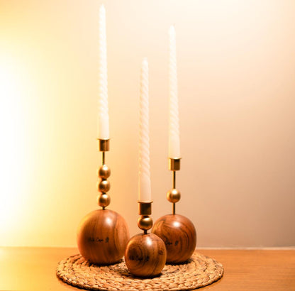 Wood and Metal Harmony candle holder