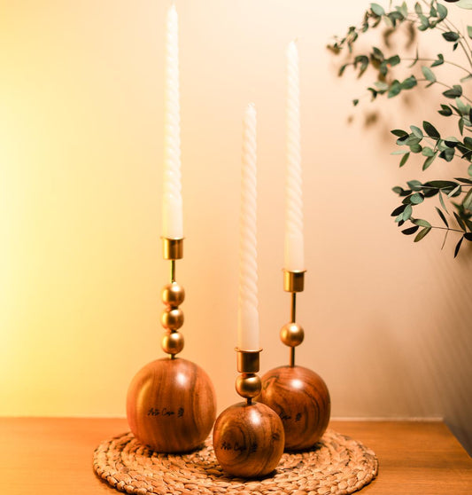 Wood and Metal Harmony candle holder