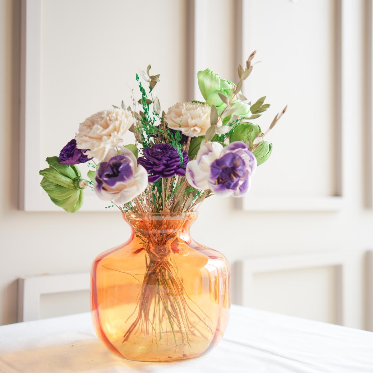 Marigold vase with Botanical bunch