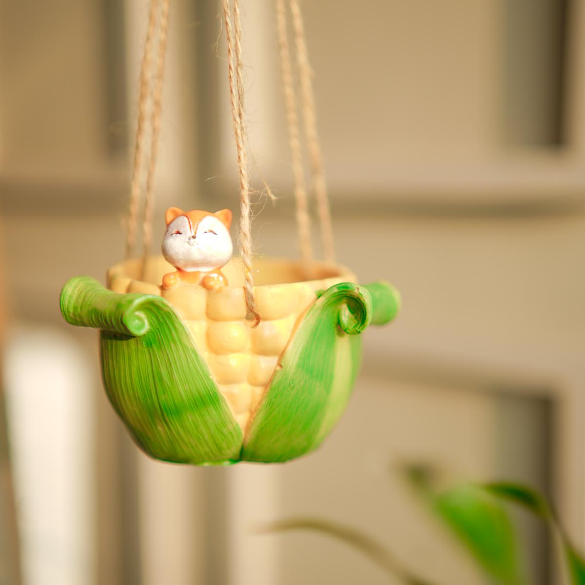 Corn plant hanging planter