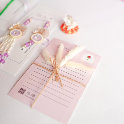 Handcrafted Tulip crochet Rakhi hamper (Light Purple)