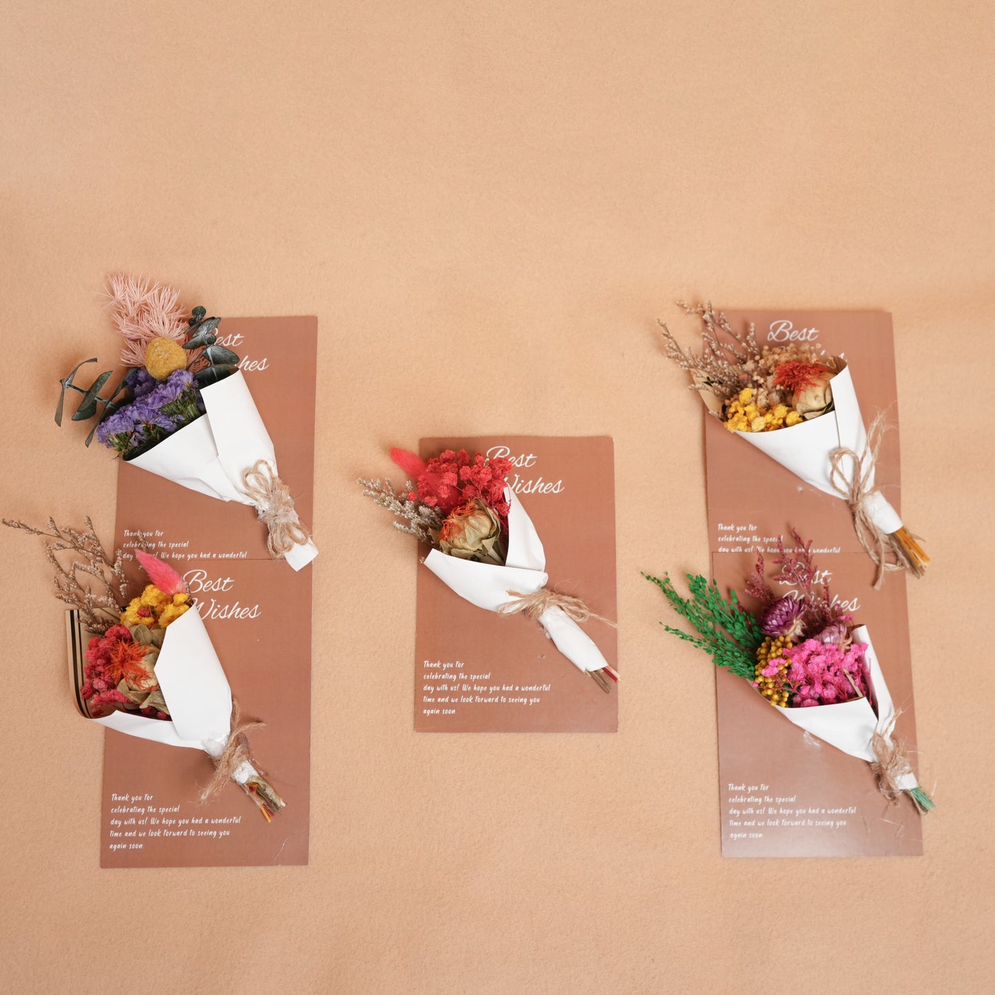 everlasting flowers greeting card set with dried flowers