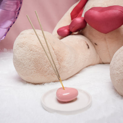 HeartGlow Agarbati Stand | Heart Shaped Ceramic Incense Holder - https://artecasa.in/