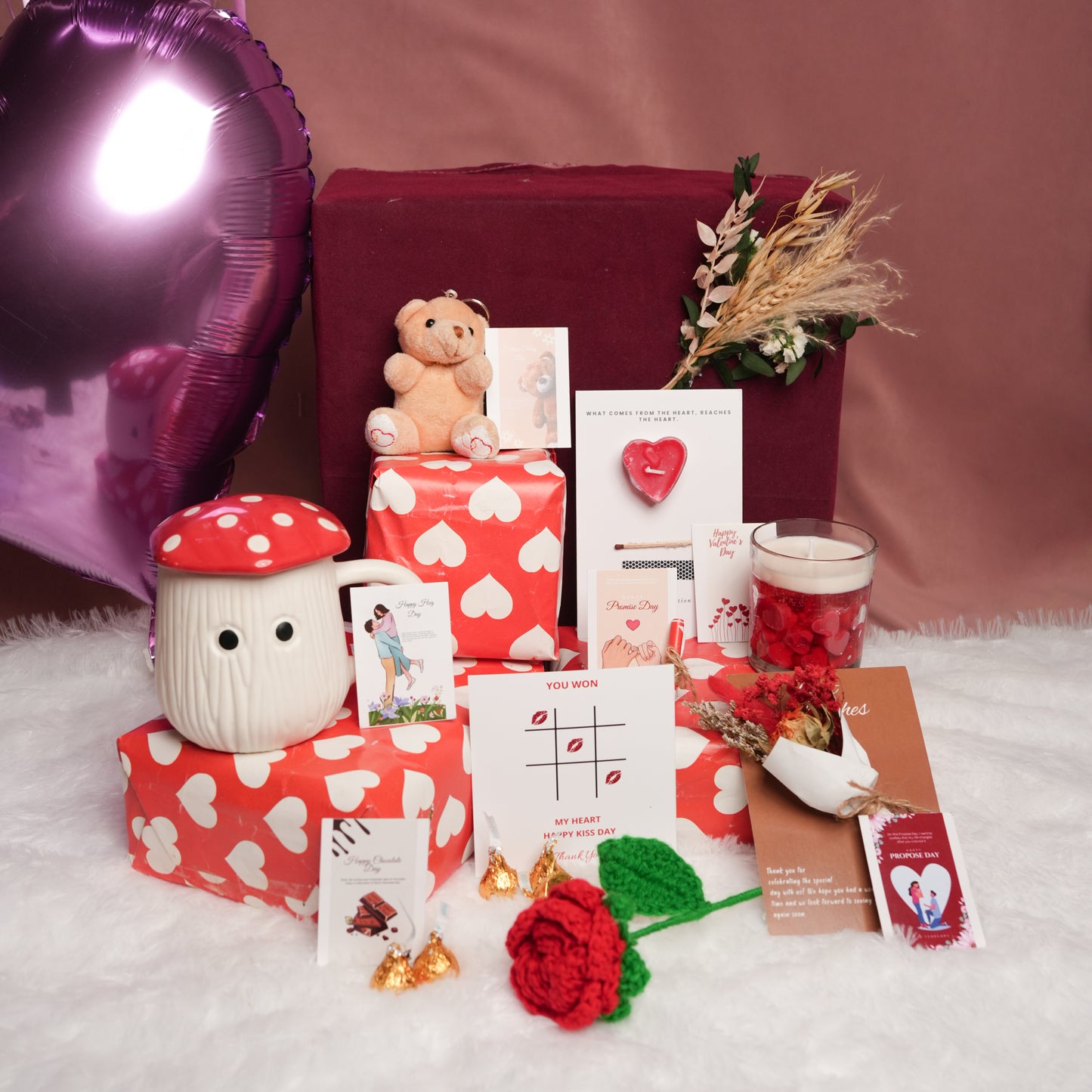 Perfect Valentine Gift Box – 7 Days of Love Hamper (Set of 8) | ArteCasa