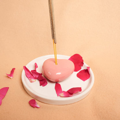 heartglow agarbati stand heart shaped ceramic incense holder