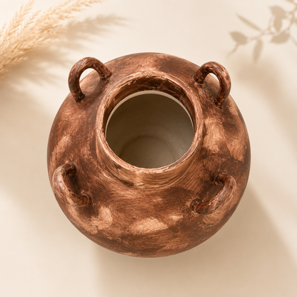 Charbagh Four-Handle Matka Decorative Vase