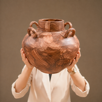 Charbagh Four-Handle Matka Decorative Vase
