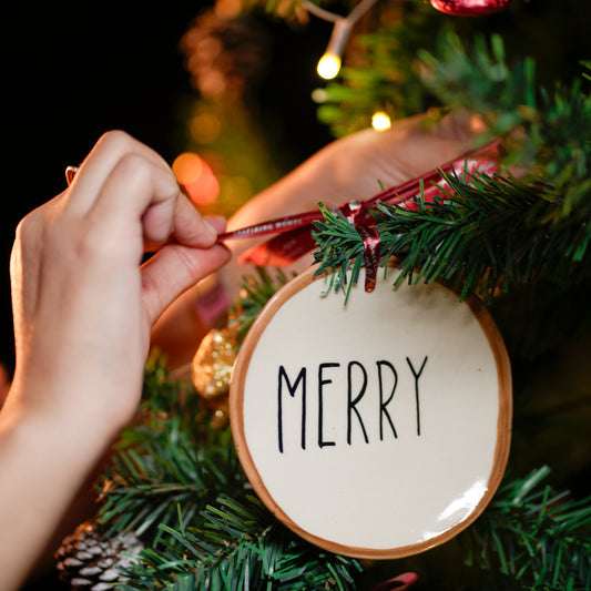 Merry festive ornament