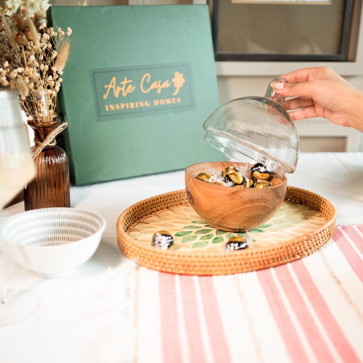 Chic glass dome server