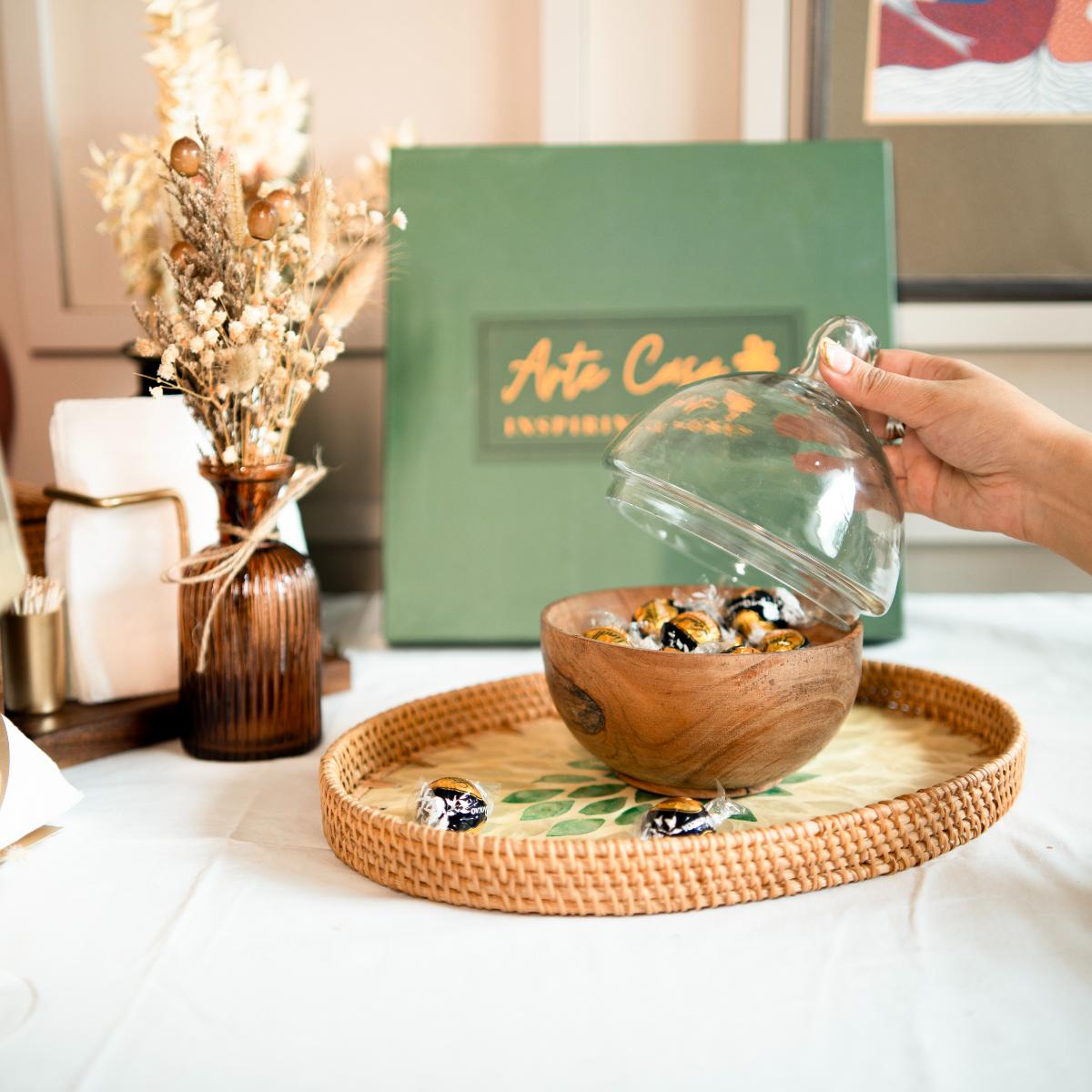 Chic glass dome server