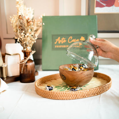 Chic glass dome server