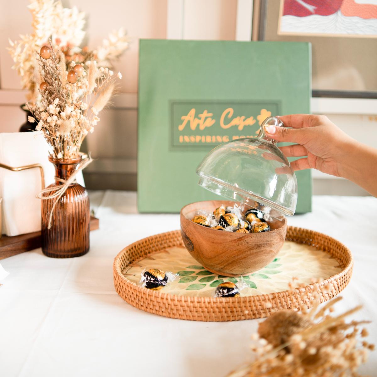 Chic glass dome server