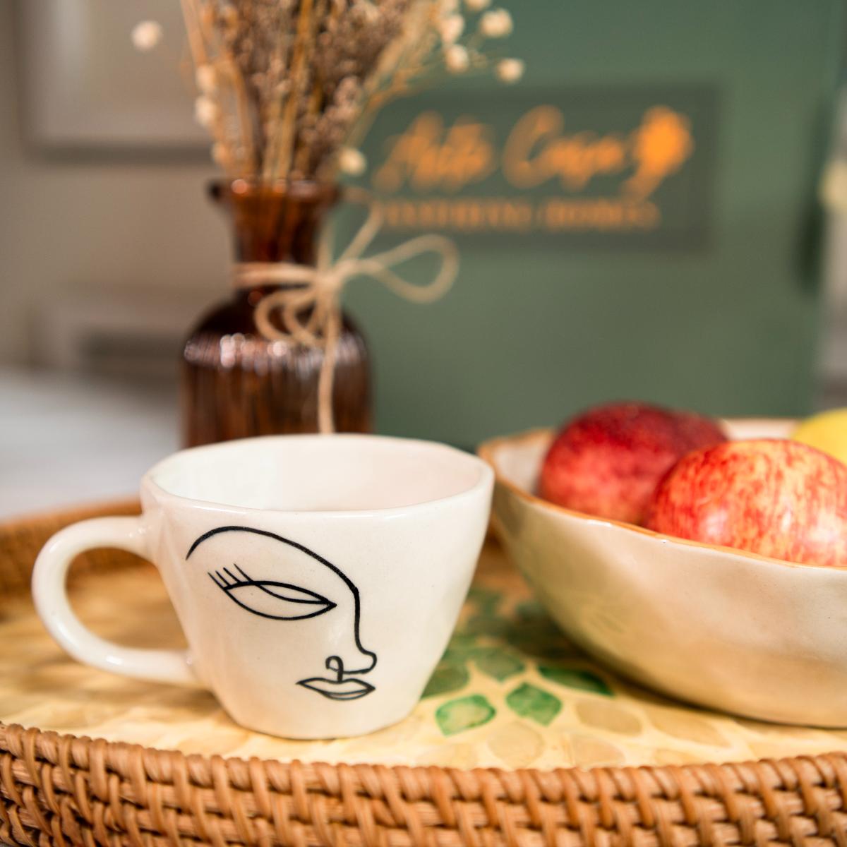 Abstract face breakfast set